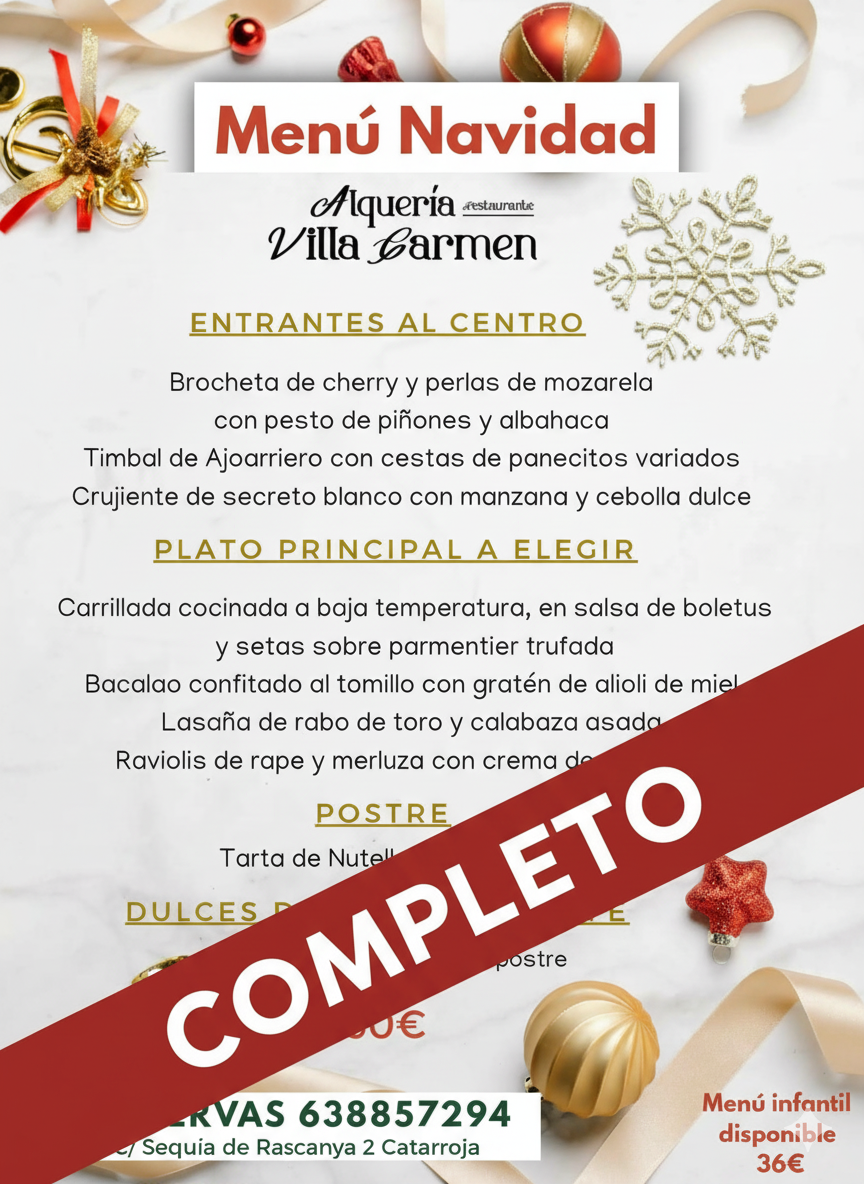 Menú de Navidad 2025