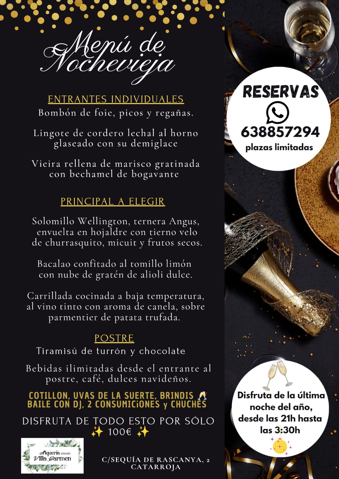 Menú de Nochevieja 2025