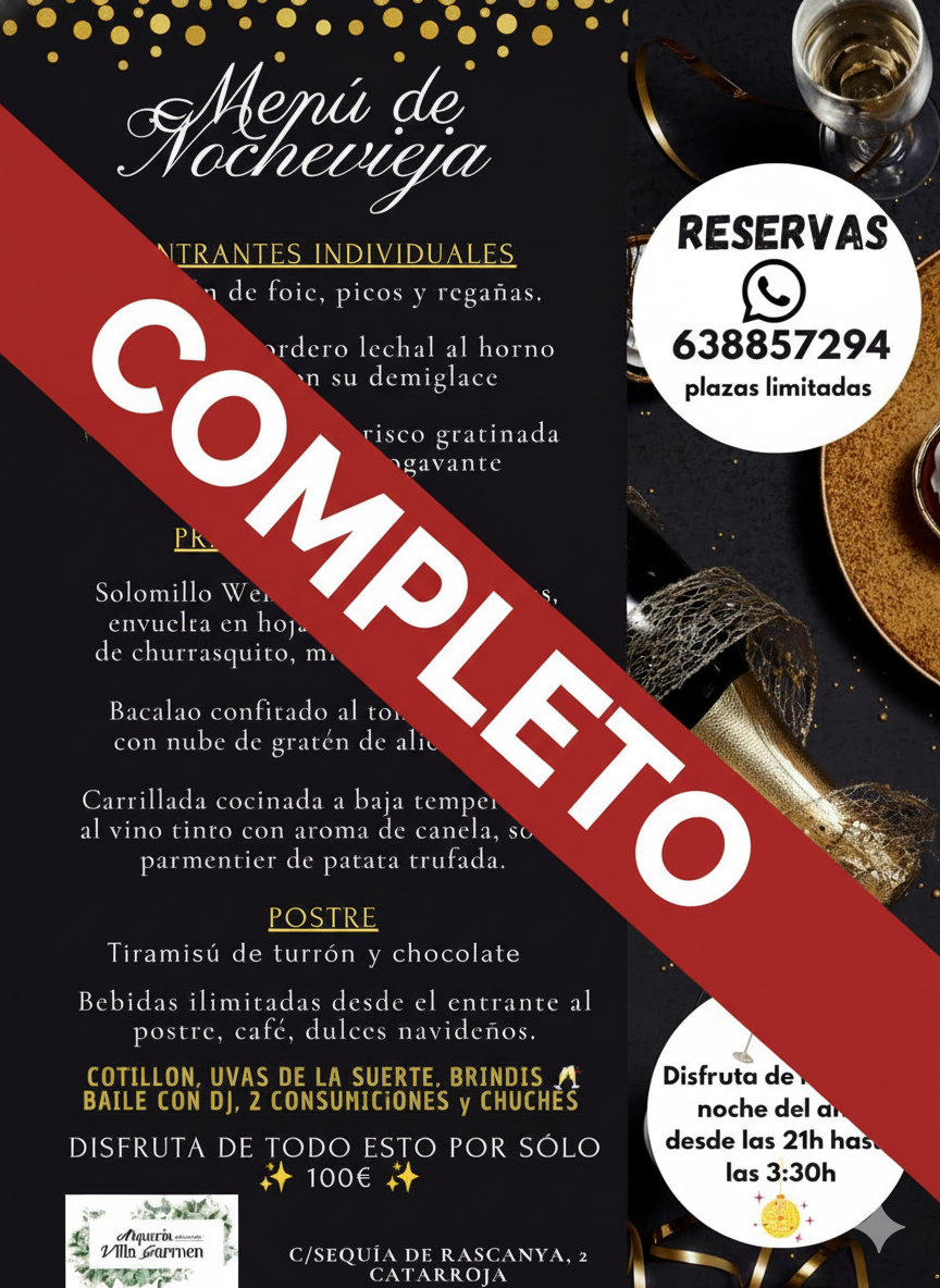 Menú de Nochevieja 2025